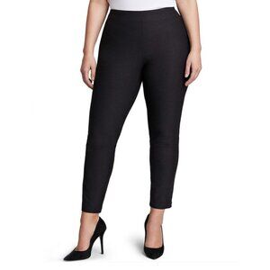 Eileen Fisher System Slim Ankle Pants Flat Front Stretch Pull-On Black Large